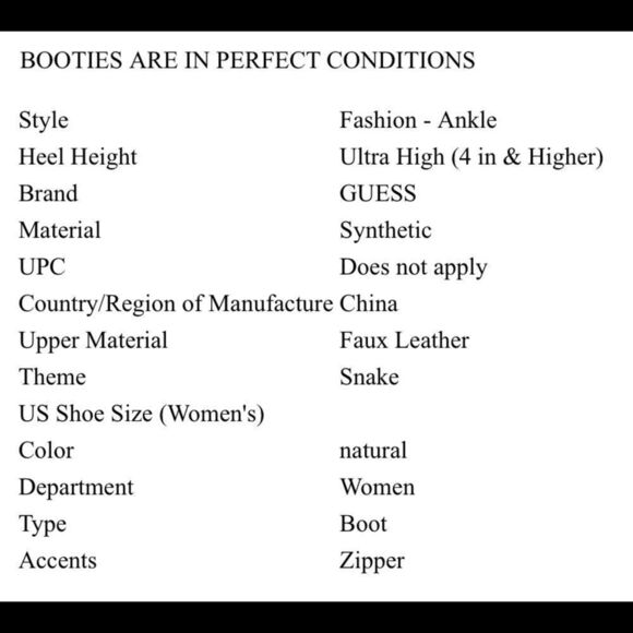 Guess brown tan Conroe Zippered Booties Snake Print Size 7.5M - Picture 9 of 10